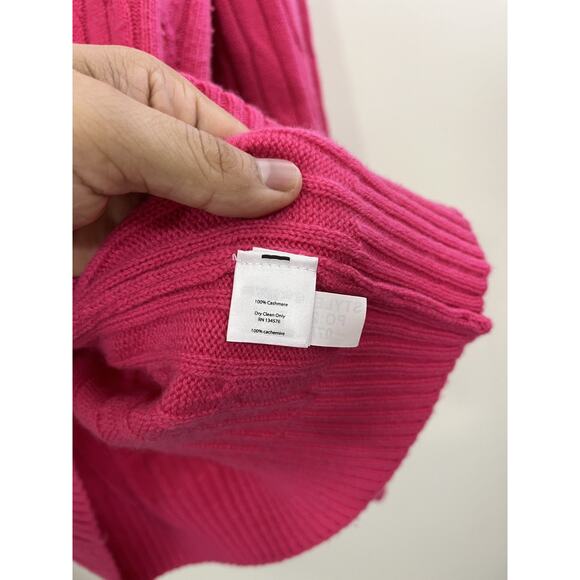 Vineyard Vines Cashmere Sweater XL Pink Cable Knit Fisherman Cotton Preppy - Picture 6 of 14